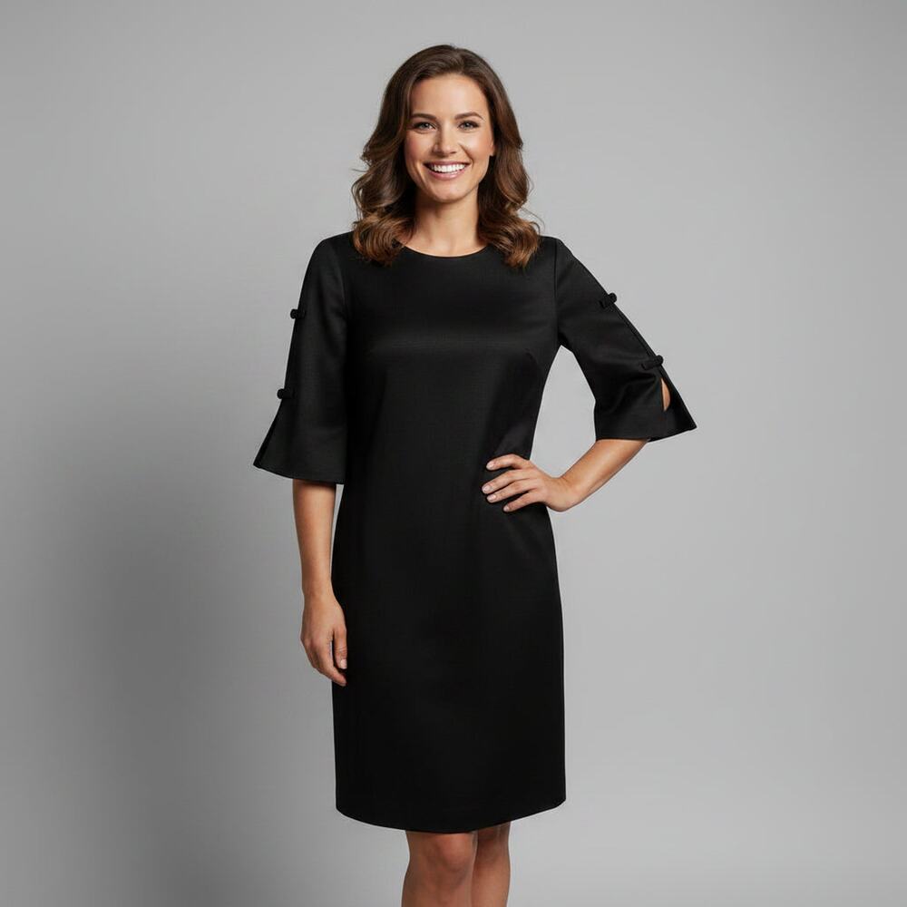 Trina Turk black dress with bow sleeves, size 4, NEW WITH TAGS!